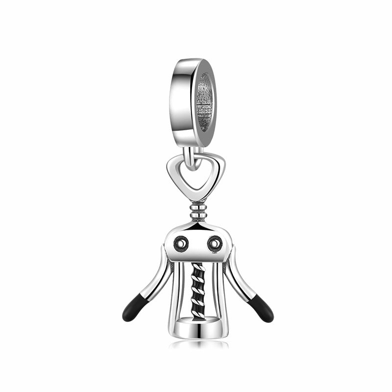 S925 Sterling Silver Creative Bottle Opener Pendant