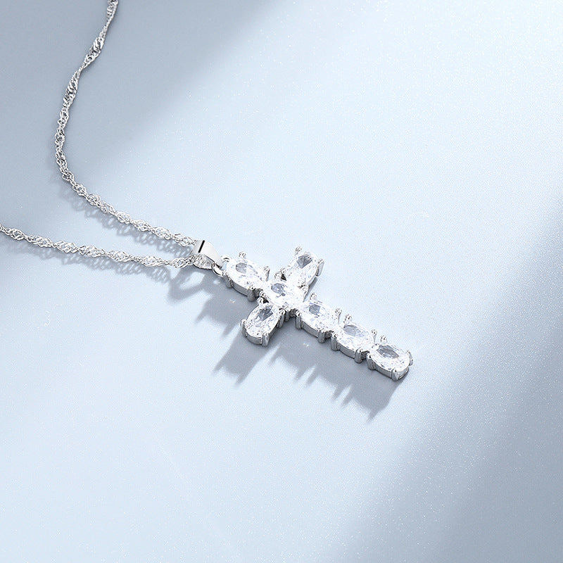 S925 Sterling Silver Halloween Cross Necklace