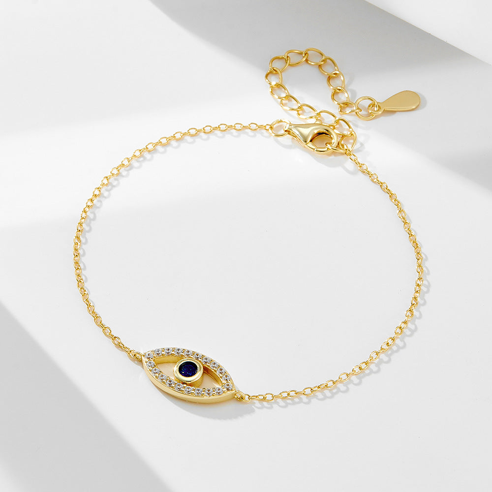 S925 Sterling Silver Zircon Devil's Eye Bracelet