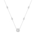 S925 Sterling Silver Necklace with Zircon Star Accents