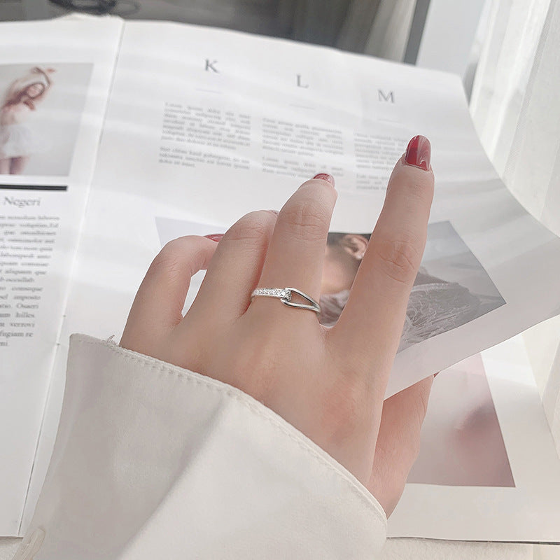 S925 Sterling Silver Moissanite Hollow Ring