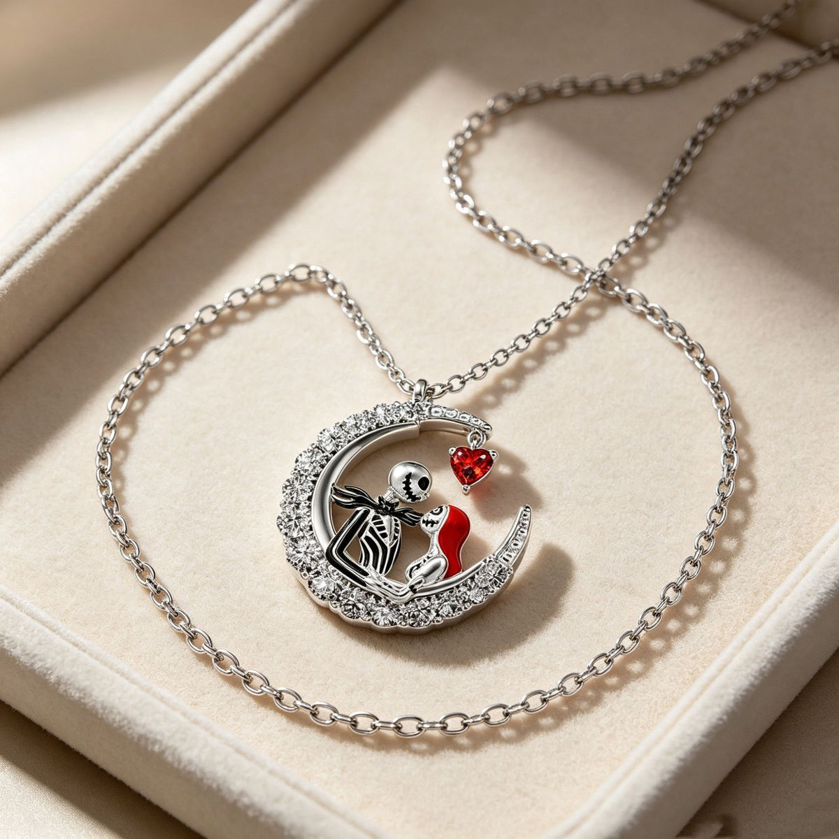 S925 Sterling Silver Halloween Skull Ghost Bride Collarbone Necklace