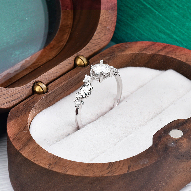 S925 Sterling Silver Mermaid Moissanite Ring