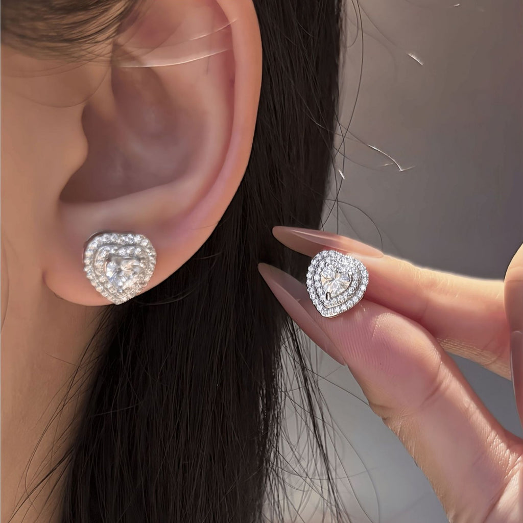 S925 Sterling Silver Moissanite Stud Earrings