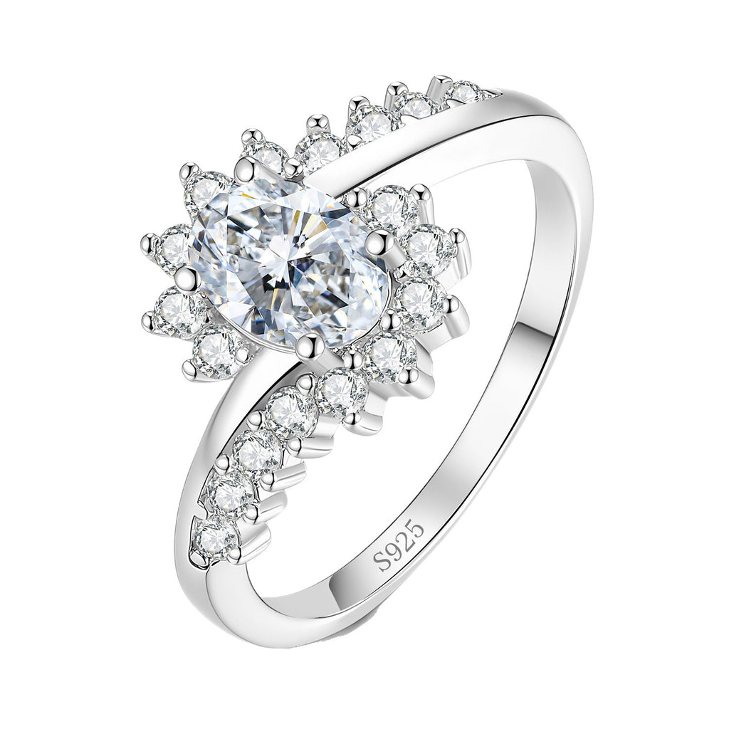 S925 Silver "Pigeon's Egg" Moissanite Ring