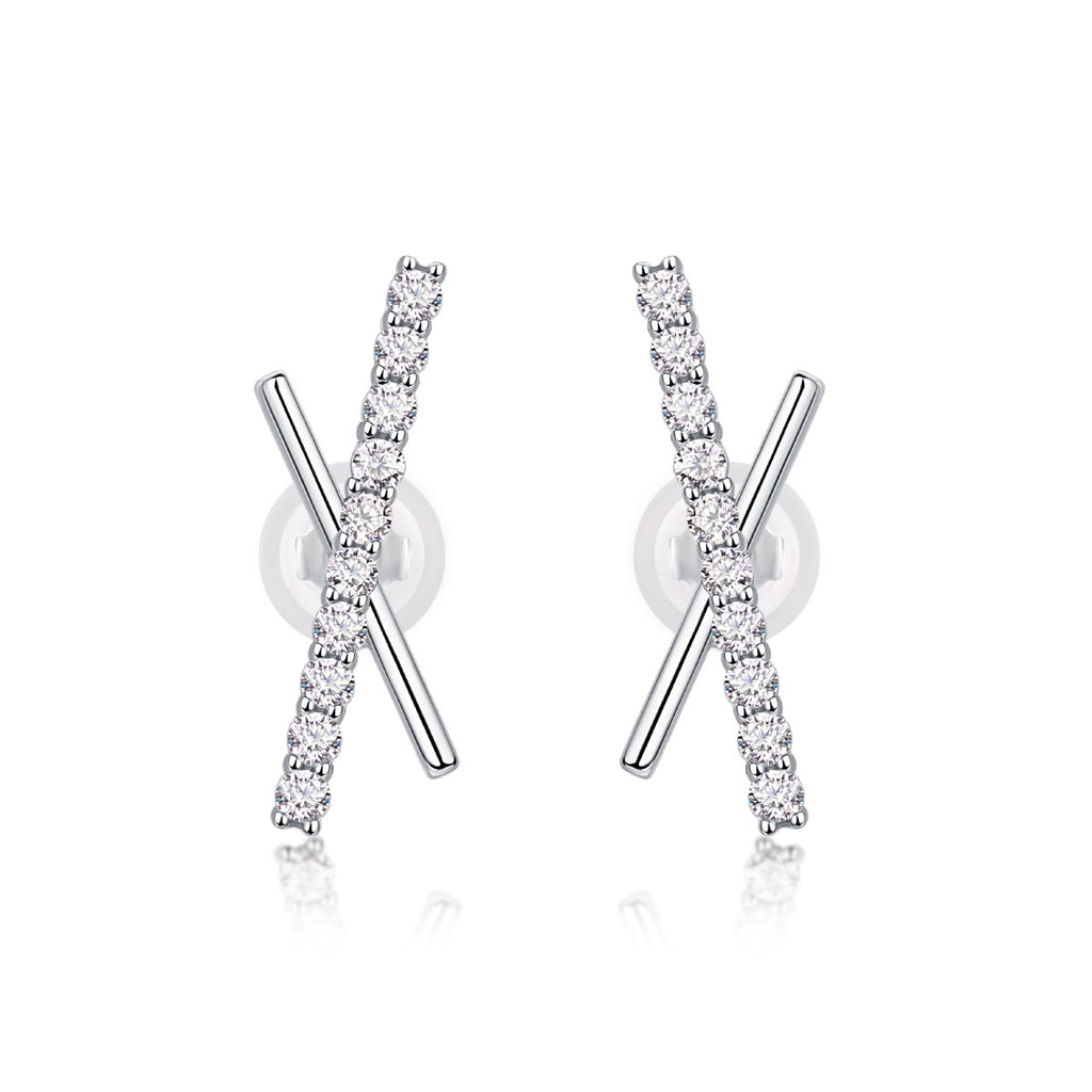 S925 Silver "Skyline Meteor" Moissanite Earrings