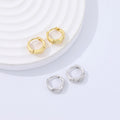 925 Sterling Silver Twisted Polished Huggie Earrings