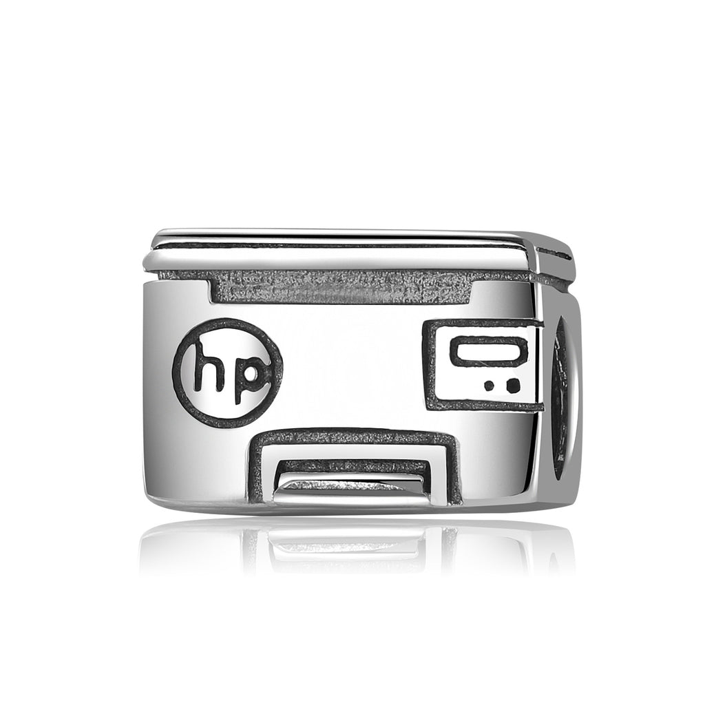 S925 Sterling Silver Printer Shape Bead Pendant