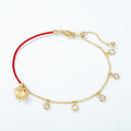 S925 Sterling Silver Gold Plated Horse Year Red String Zircon Inlaid Bracelet
