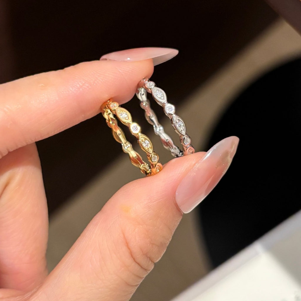 S925 Sterling Silver Moissanite Eternity Ring
