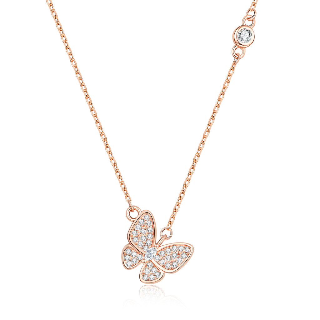 S925 Silver Butterfly Moissanite Necklace