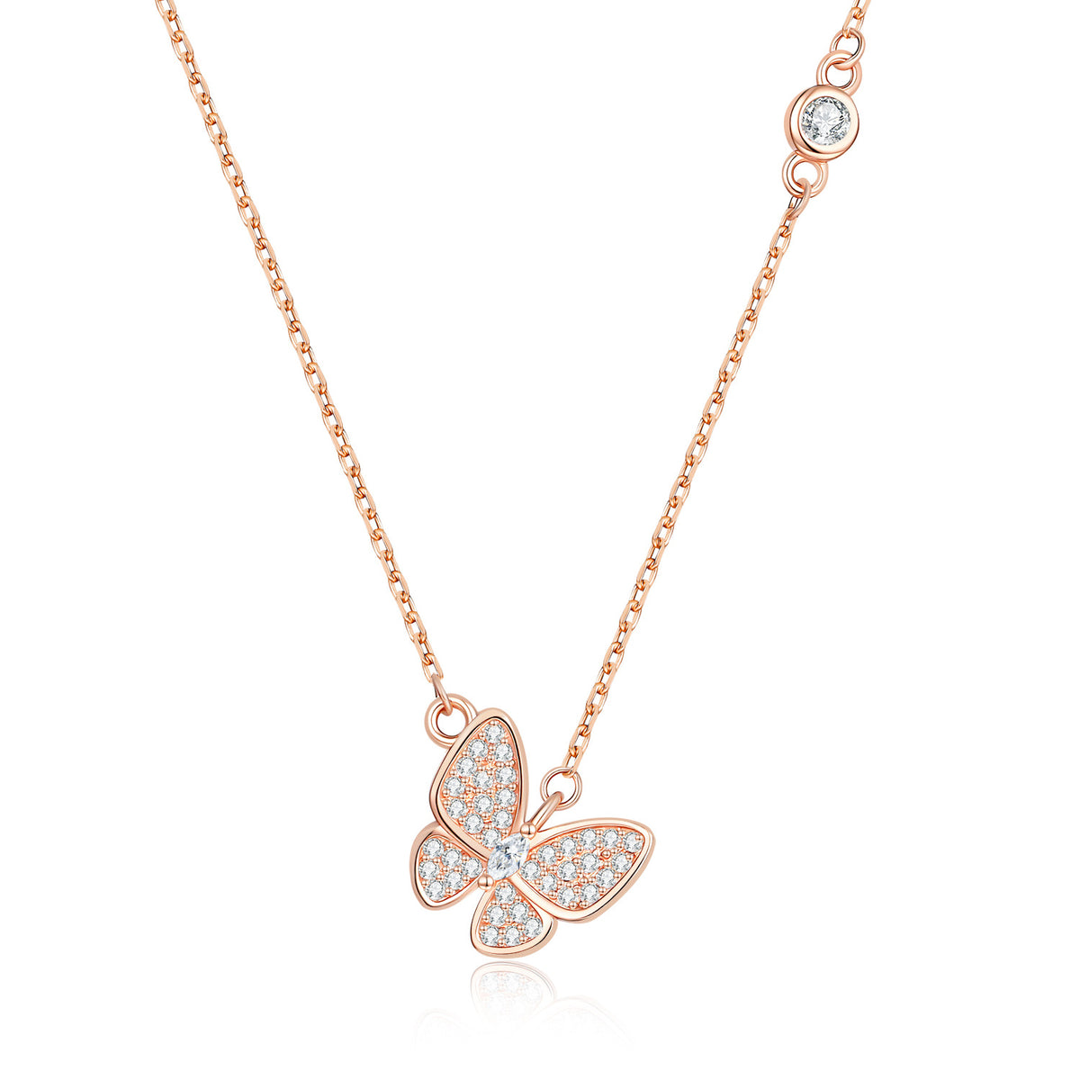 S925 Silver Butterfly Moissanite Necklace