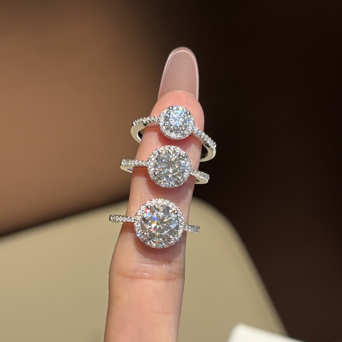 S925 Sterling Silver Bezel-Set Moissanite Ring