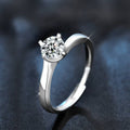 925 Sterling Silver Ring with Moissanite and Adjustable Diamond