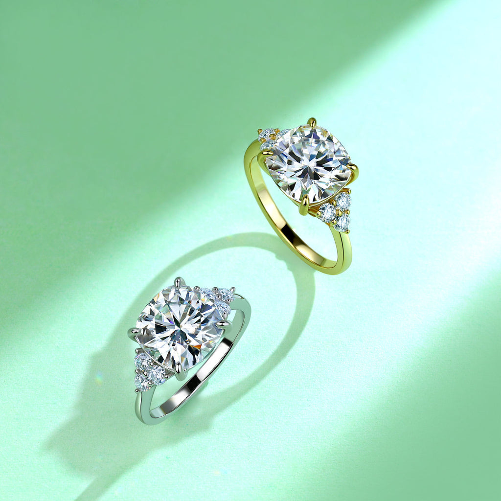 Square Moissanite S925 Sterling Silver Ring Engagement Ring