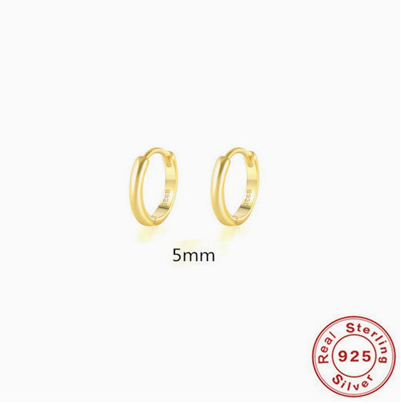 S925 Sterling Silver Geometric Hoop Earrings