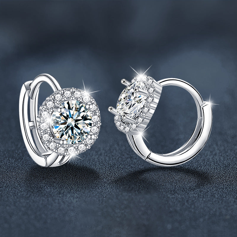 S925 Silver Moissanite Sunflower Earrings