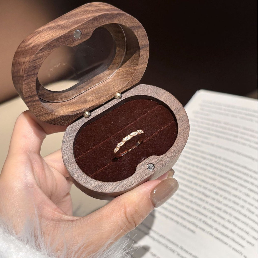 S925 Sterling Silver Rose Gold Twisted Möbius Ring