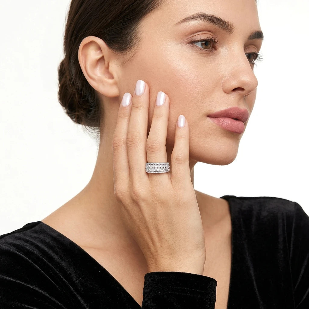 S925 Silver Moissanite Ring