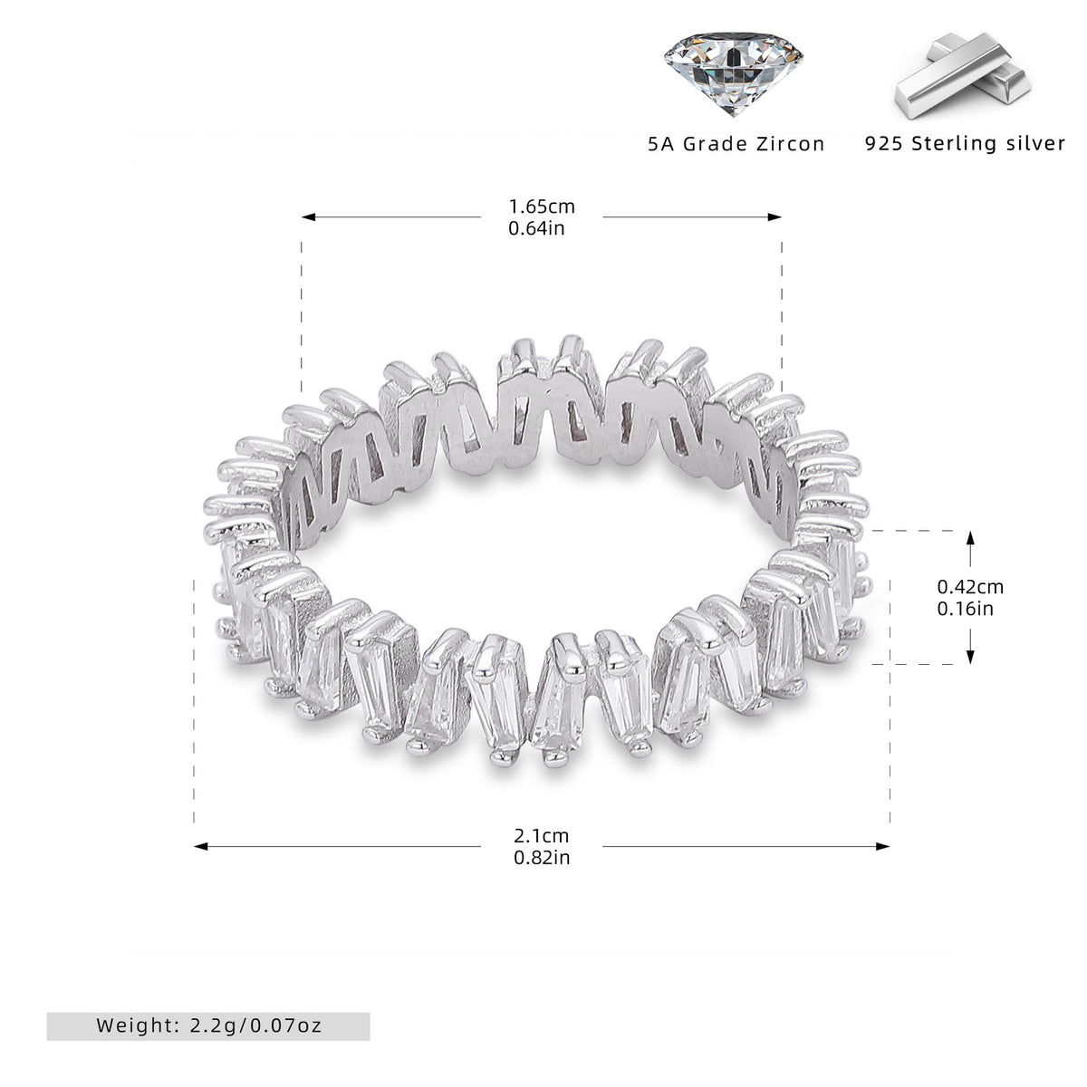 925 Sterling Silver Korean-Style V-Shaped Ring with Inlaid Zirconia