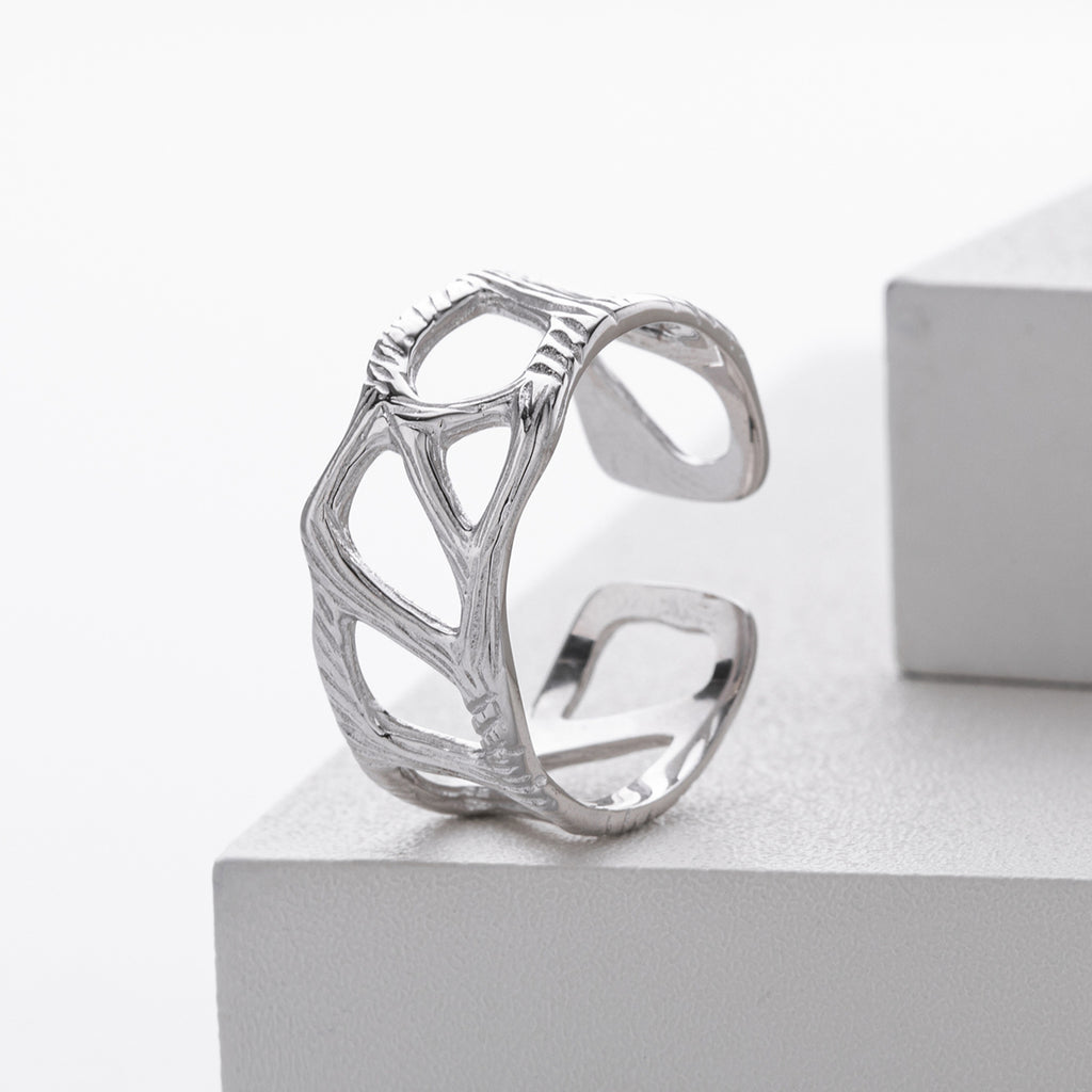 S925 Sterling Silver Fashionable and Unique Wrinkled Irregular Ring