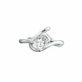 S925 Sterling Silver Linear Square Moissanite Ring