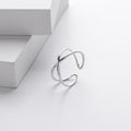European and American personality s925 silver double ring ring