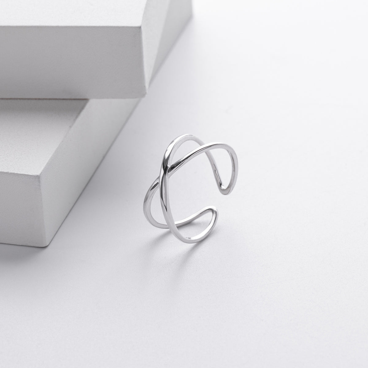 European and American personality s925 silver double ring ring