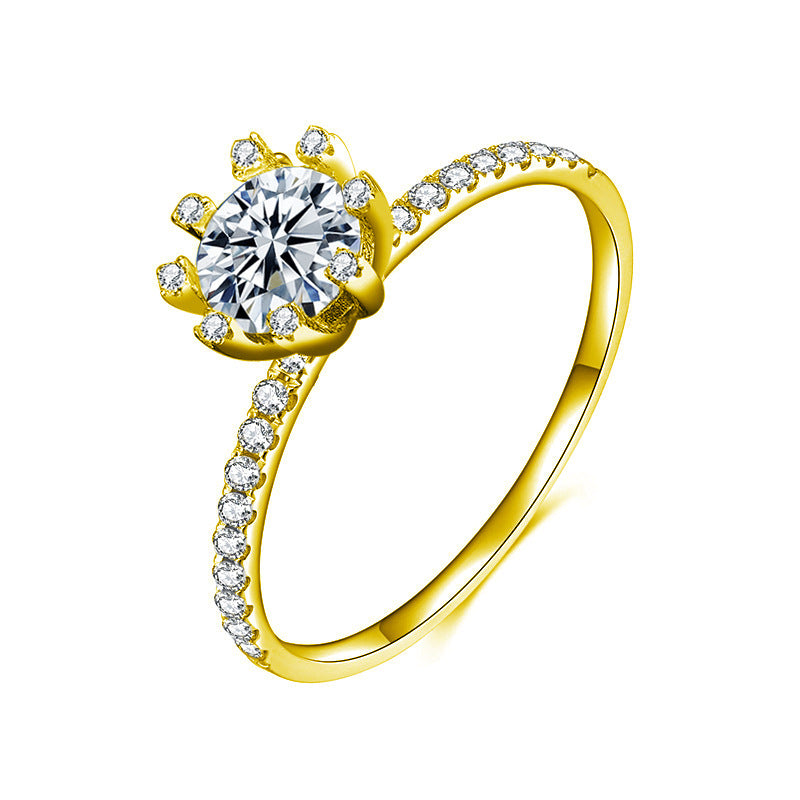 S925 Sterling Silver Eight-Claw Moissanite Ring