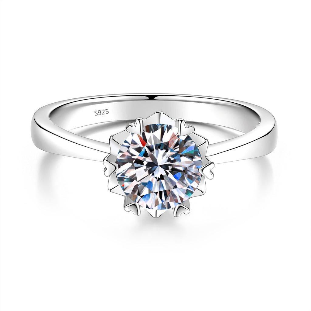 S925 Silver Moissanite Snowflake Ring