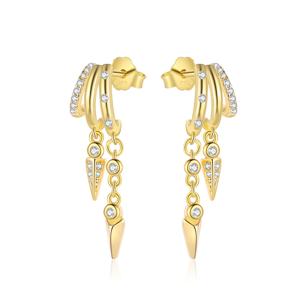 S925 Sterling Silver Zircon Stud Earrings (Ear tips not included)