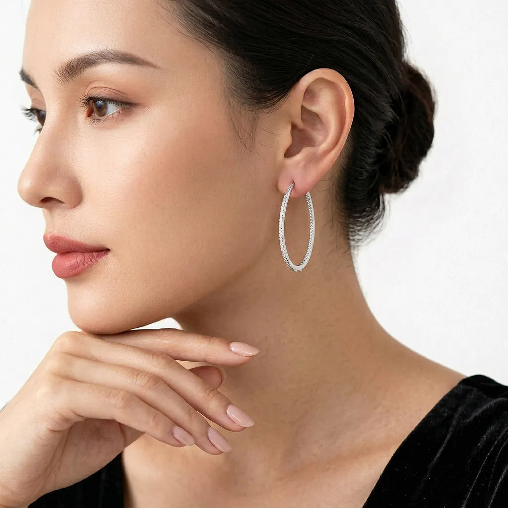 S925 Silver Statement Moissanite Earrings