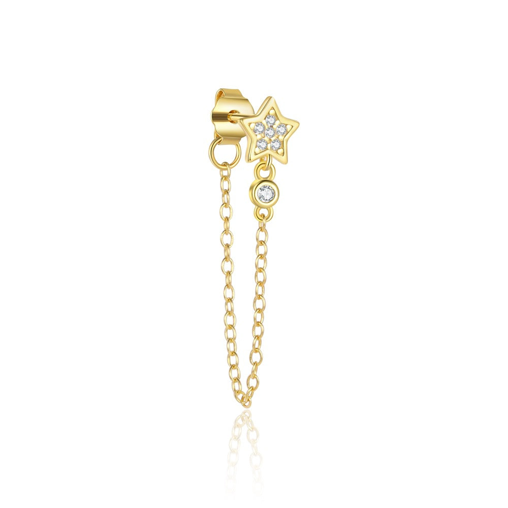 S925 sterling silver stud earrings with cubic zirconia