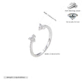 925 Sterling Silver Ring with Adjustable Opening and Zirconia for Delicate Small Flowers