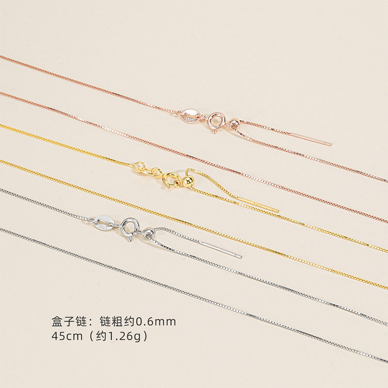 S925 Sterling Silver Adjustable Plain Chain (Suitable for DIY)