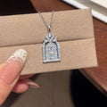 S925 Silver "Gate of Happiness" Castle Moissanite Birdcage Pendant Necklace
