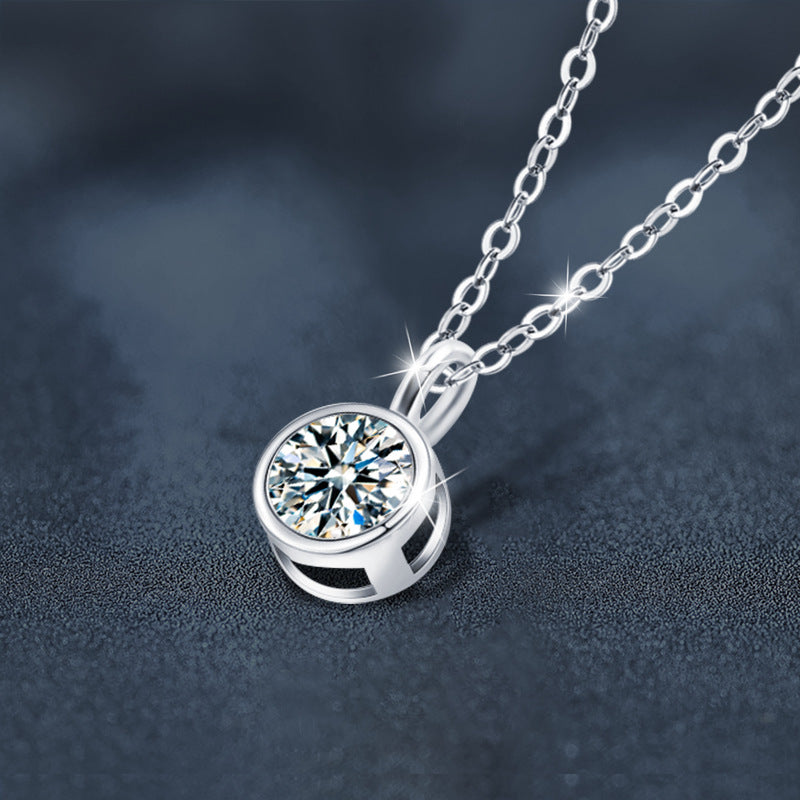 S925 Sterling Silver Moissanite Bubble Pendant Necklace