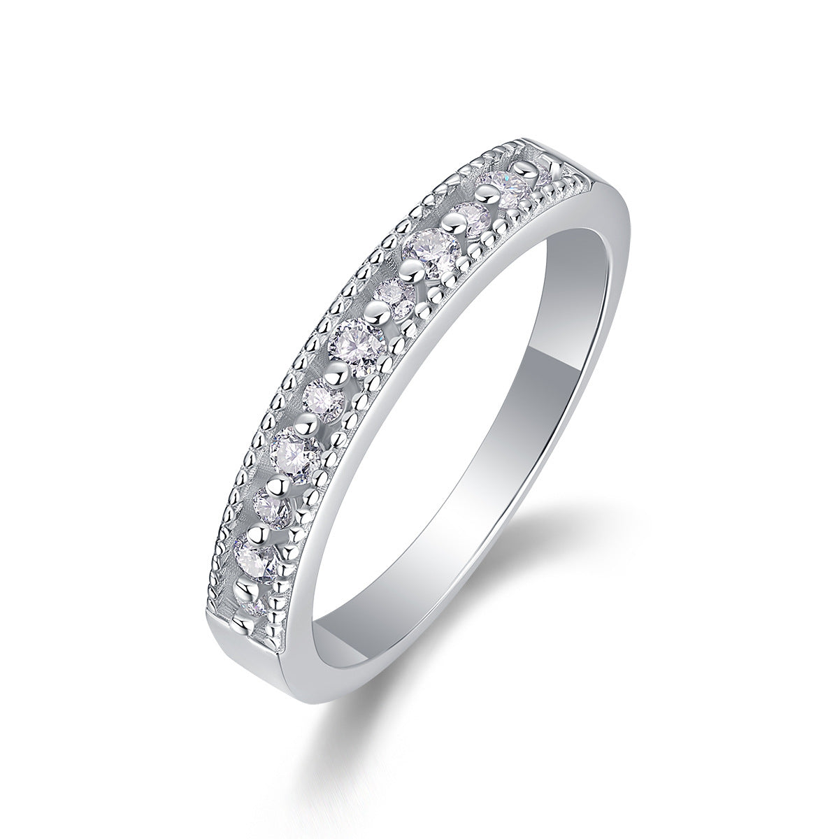 S925 Sterling Silver Moissanite Stackable Ring for Daily Wear