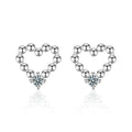 Moissanite S925 sterling silver heart-shaped earrings