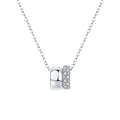 S925 Sterling Silver Moissanite Double Ring Necklace