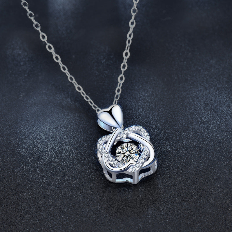 S925 Sterling Silver Moissanite Eight Awn Star Pendant Necklace