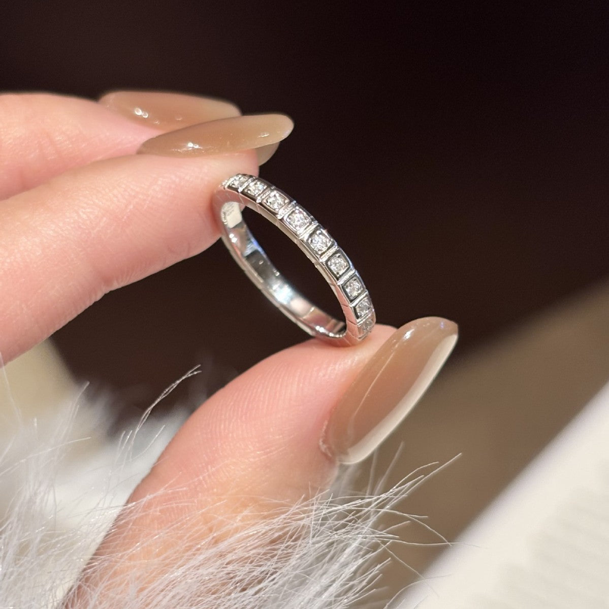 S925 Silver Square Moissanite Ring