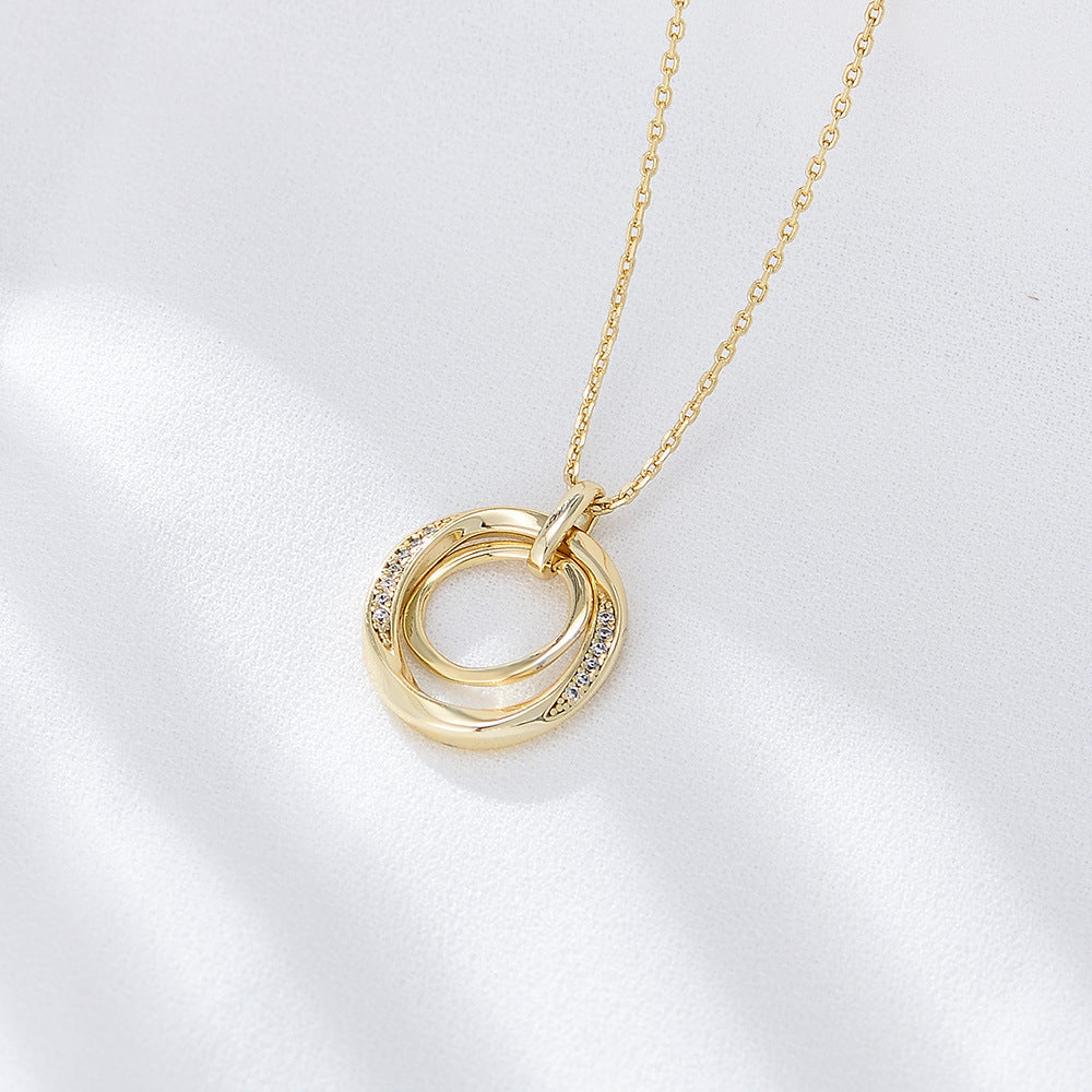 S925 Sterling Silver Zircon Diamond-Studded Necklace