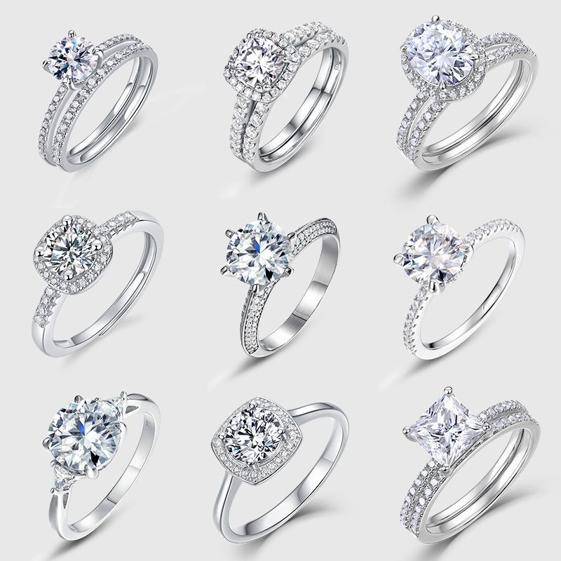 S925 Silver D-Color Brilliant Moissanite Ring