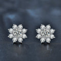 S925 Sterling Silver Moissanite Sunflower Earrings