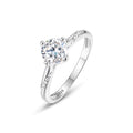 S925 Sterling Silver Four-claw Moissanite Ring Simple Engagement Ring