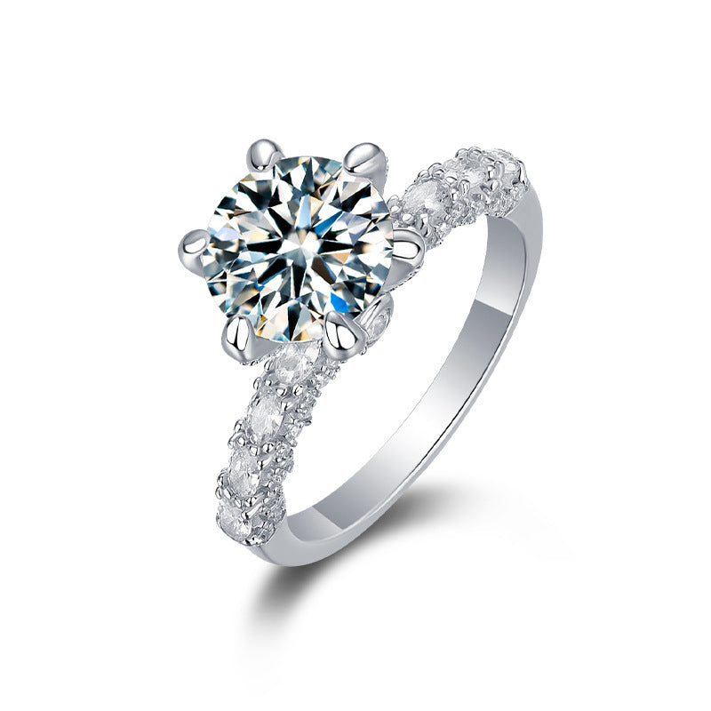 S925 Sterling Silver Full Eternity Moissanite Ring