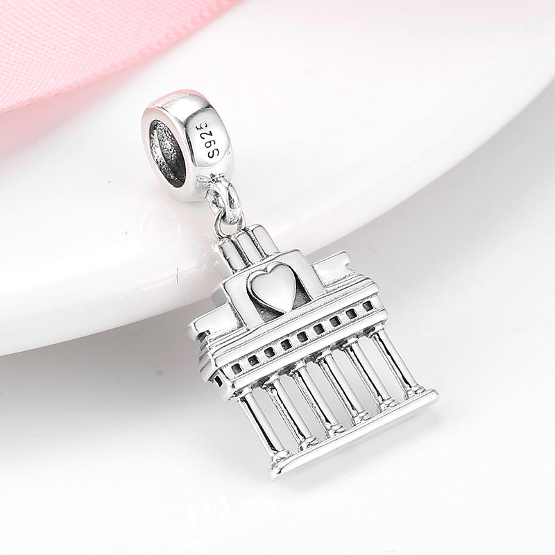 S925 Sterling Silver Brandenburg Gate Pendant