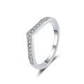925 Sterling Silver V-Shaped Moissanite Palette Ring