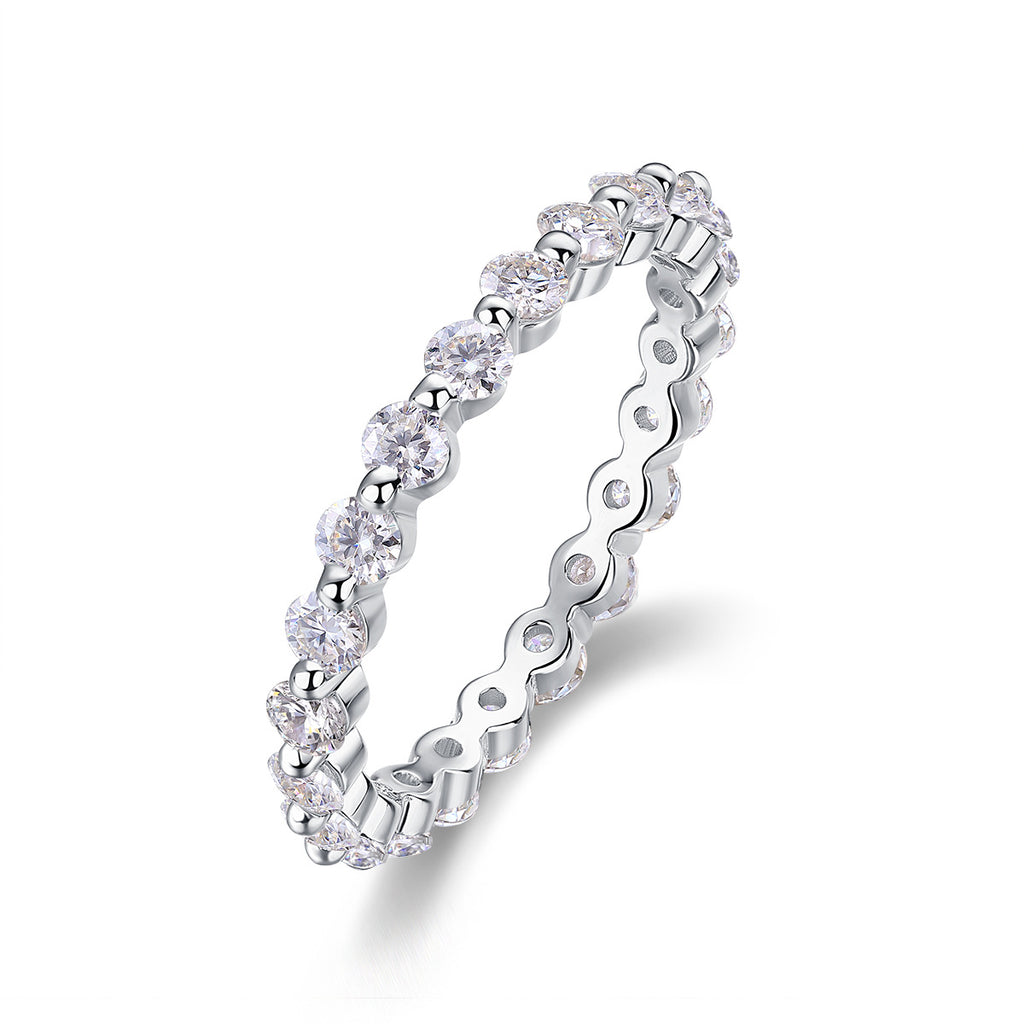 S925 Silver Moissanite Solid-Band Ring